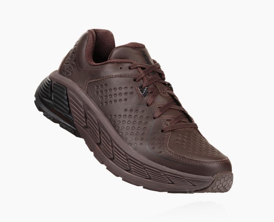 Tenis Hoka One One Masculino Marrom - Gaviota Couro - 450-UOJCNA